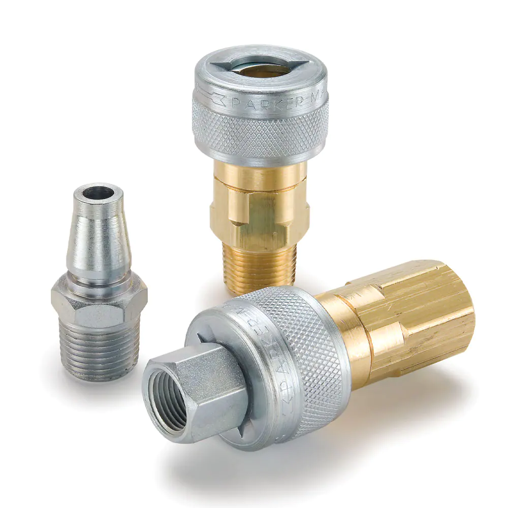 Parker用于空氣工具和呼吸空氣的快換接頭（氣動），與Schrader進行互換 - TL 系列快換陰接頭 - 扭鎖形式